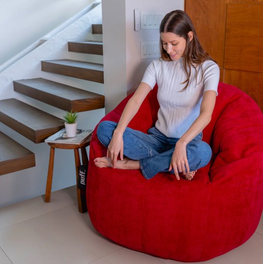 relleno para puff rojo